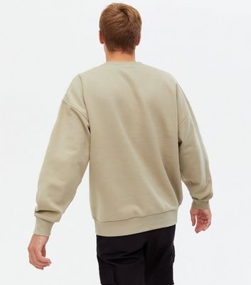 beige oversized crew neck