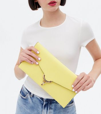 Yellow clutch bag store new look