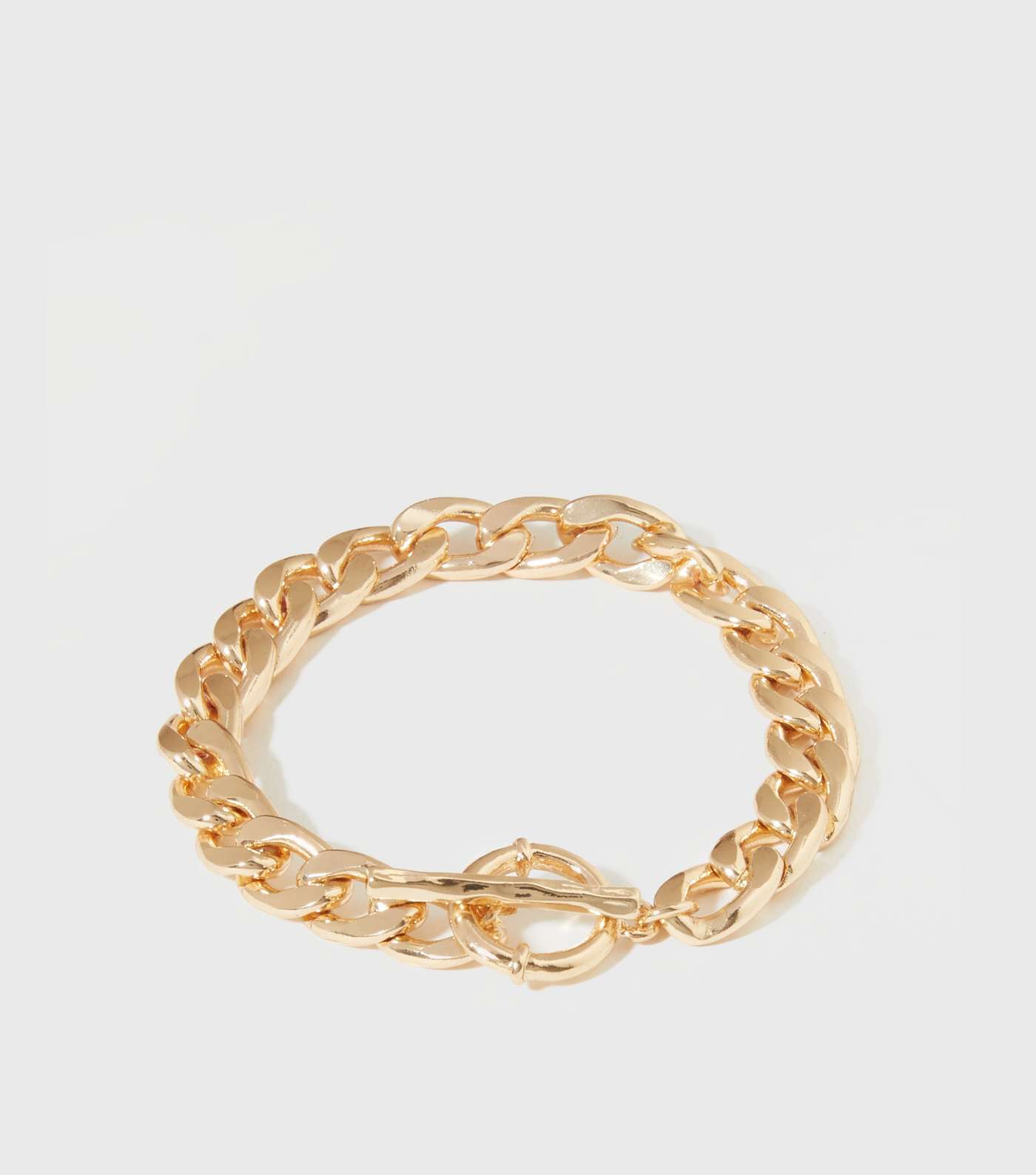 Gold Chunky Chain T Bar Bracelet