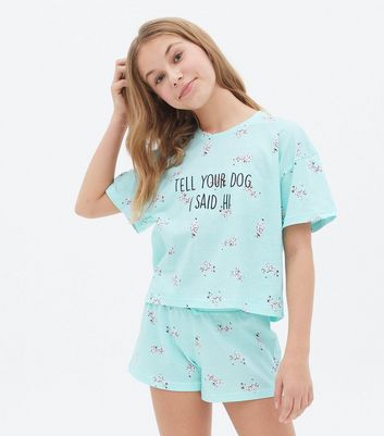 Girls Mint Green Short Pyjama Set with 