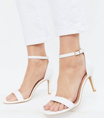shop for Wide Fit White Stiletto Heel Sandals New Look Vegan at Shopo