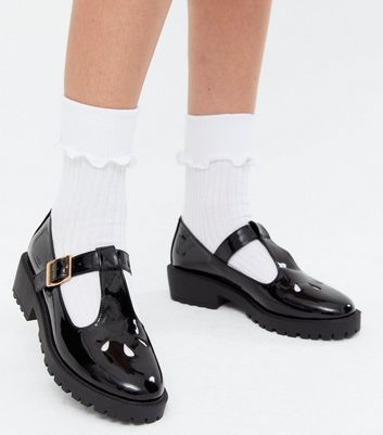 chunky black mary jane shoes