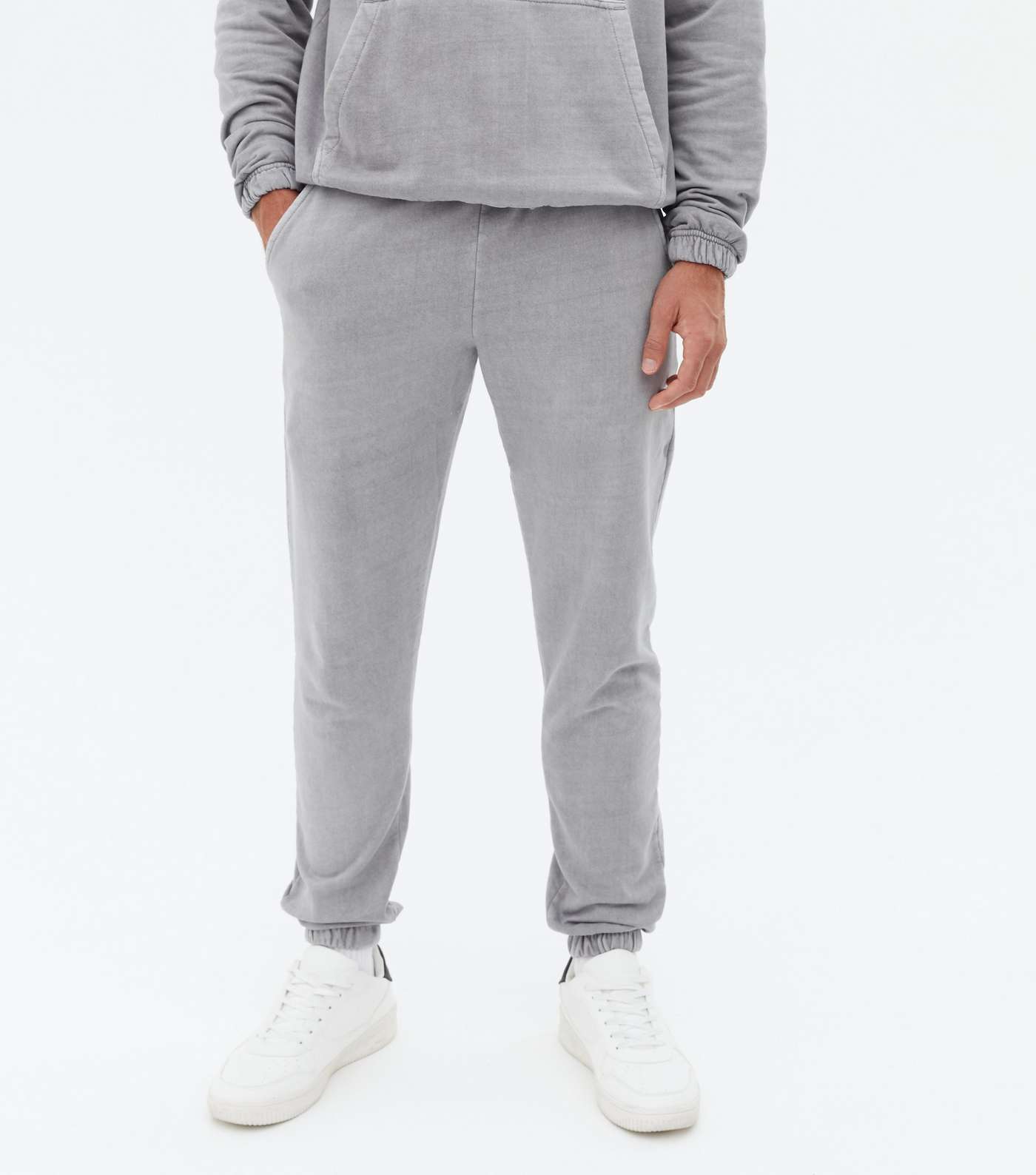Pale Grey Washed Relaxed Fit Joggers Image 2