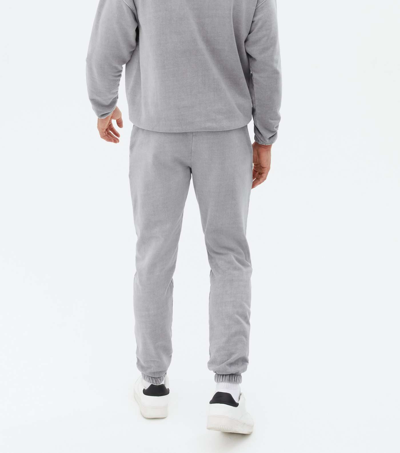 Pale Grey Washed Relaxed Fit Joggers Image 4