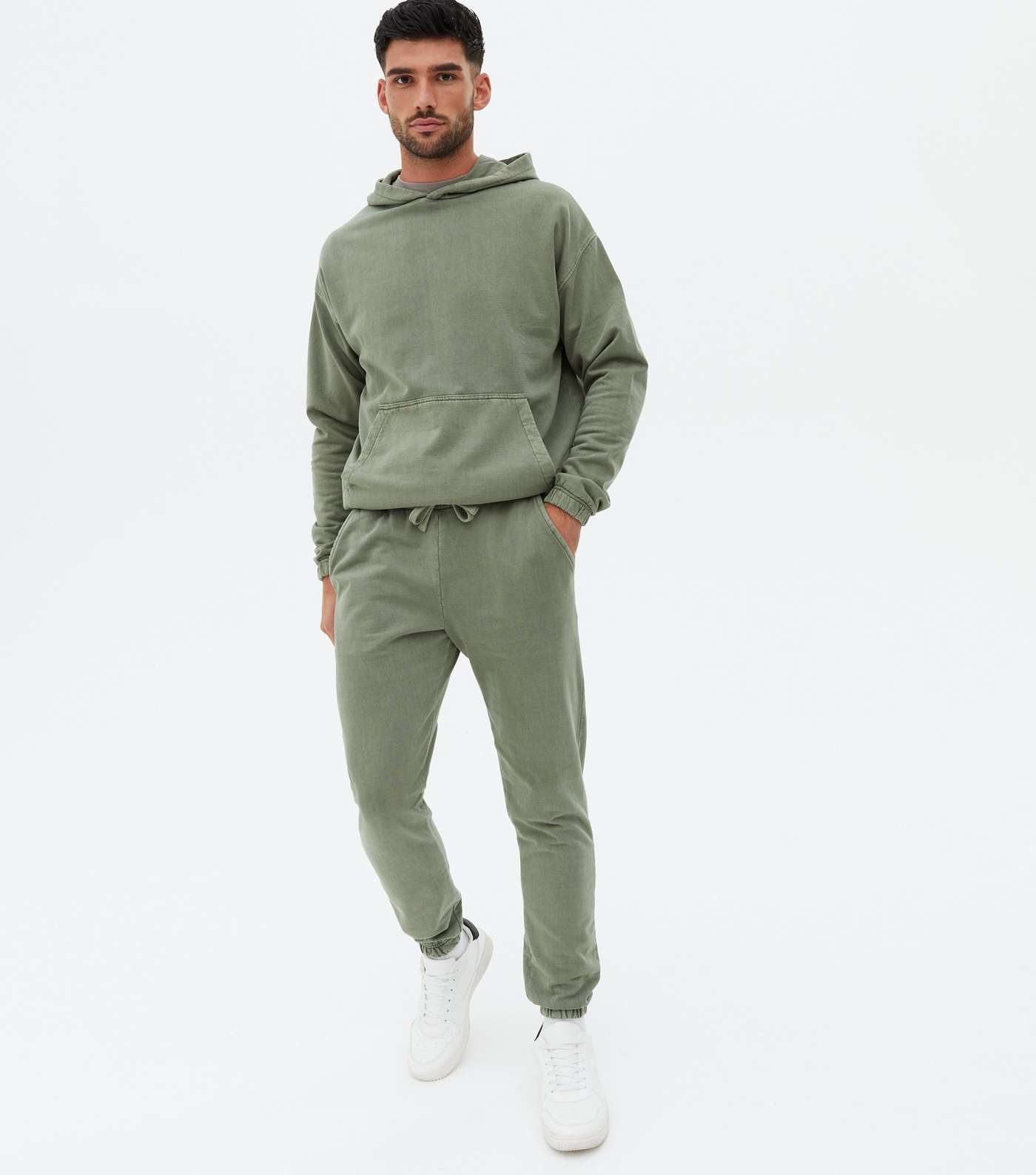 Light Green Washed Relaxed Fit Joggers