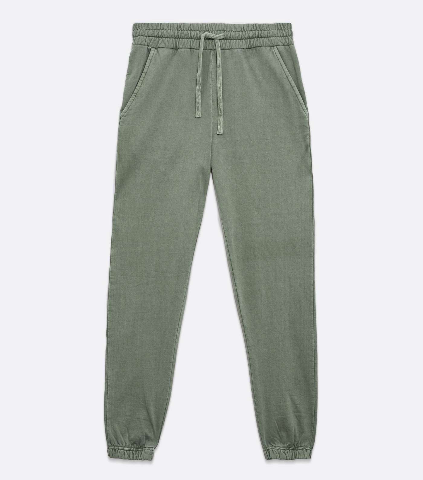 Light Green Washed Relaxed Fit Joggers Image 5