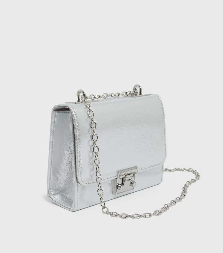 Puffer Crossbody Backpack in Shimmer Gray with Silver Star