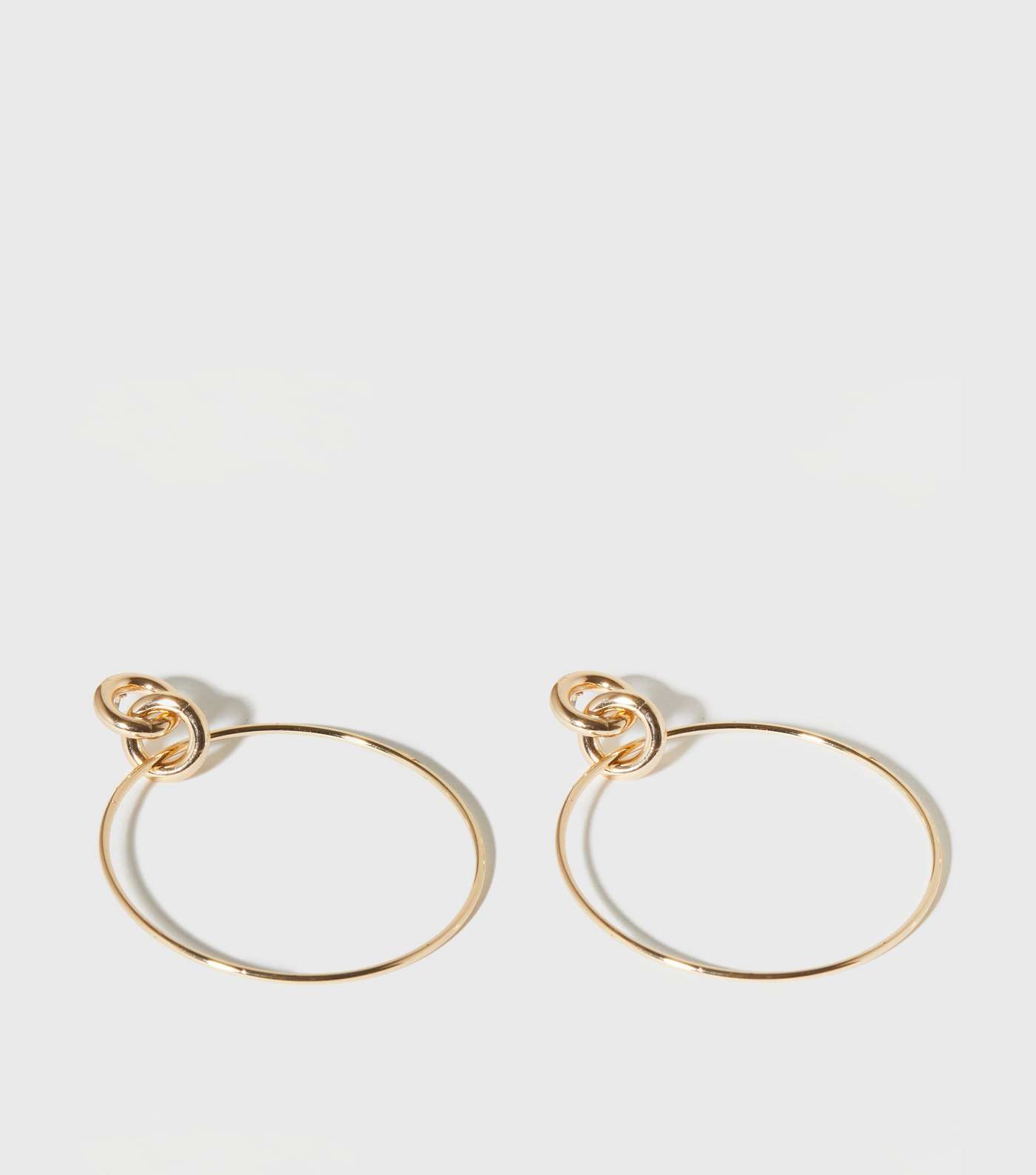 Gold Linked Hoop Earrings Image 2