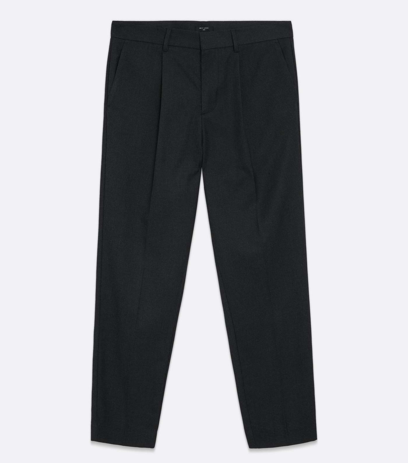 Black Dogtooth Tapered Trousers Image 5