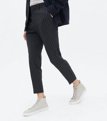 Pinstripe tapered sales trousers women's