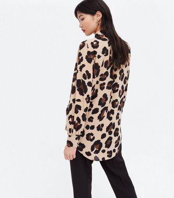 animal print long shirt