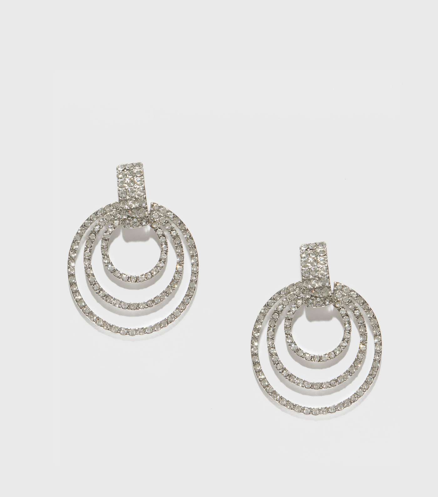 Silver Diamanté Swirl Stud Earrings Image 2