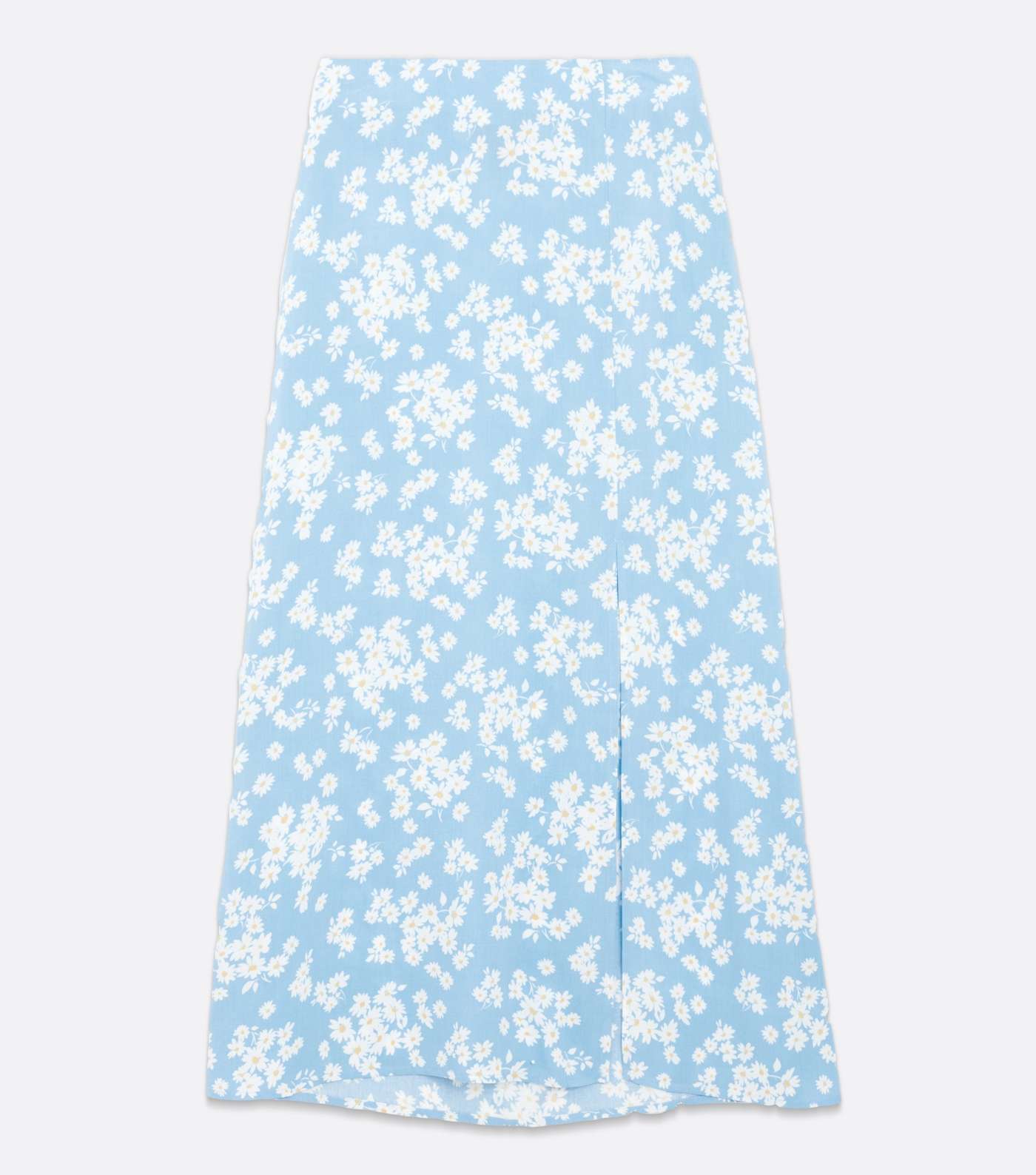 Pale Blue Daisy Split Hem Midi Skirt Image 5