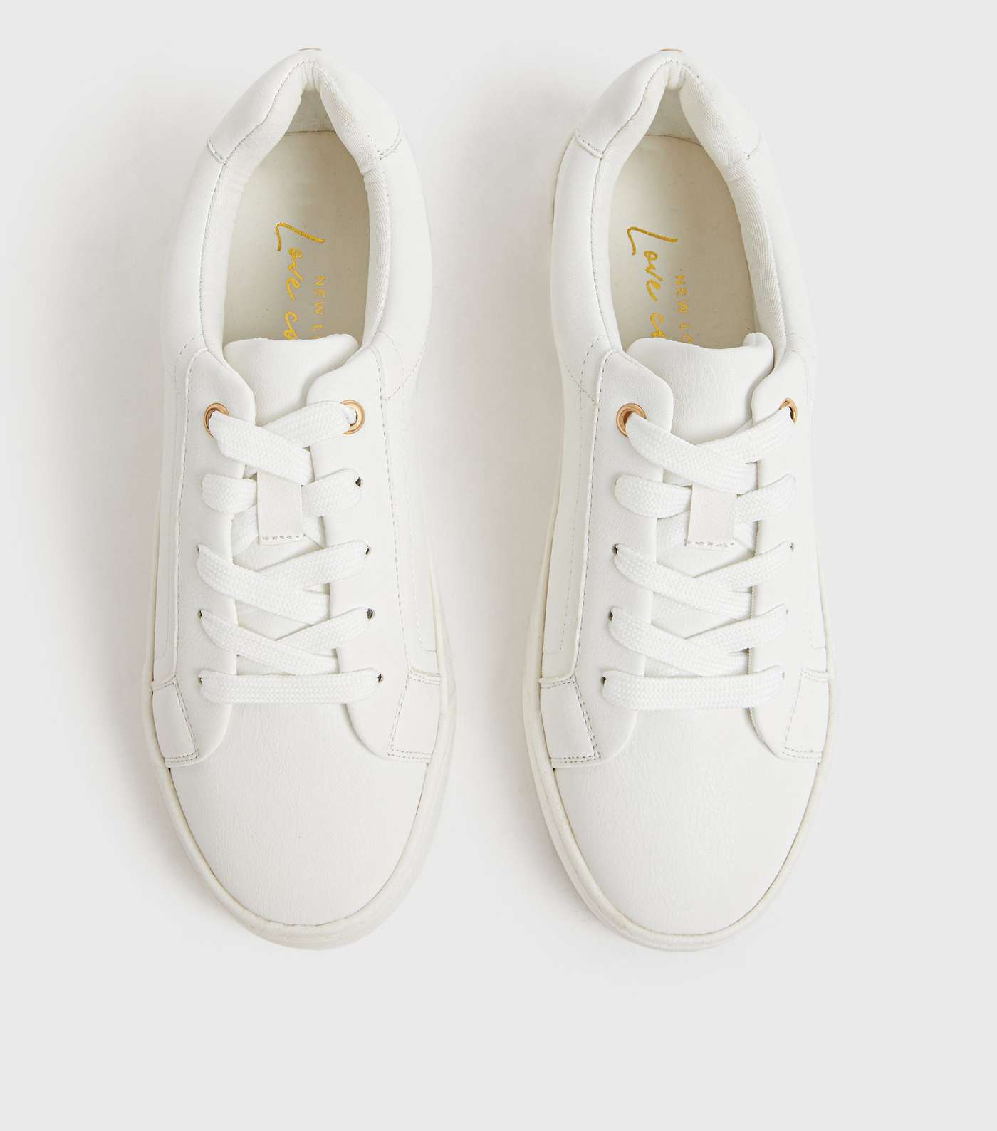 Girls White Quilted Chunky Lace Up Trainers Image 3