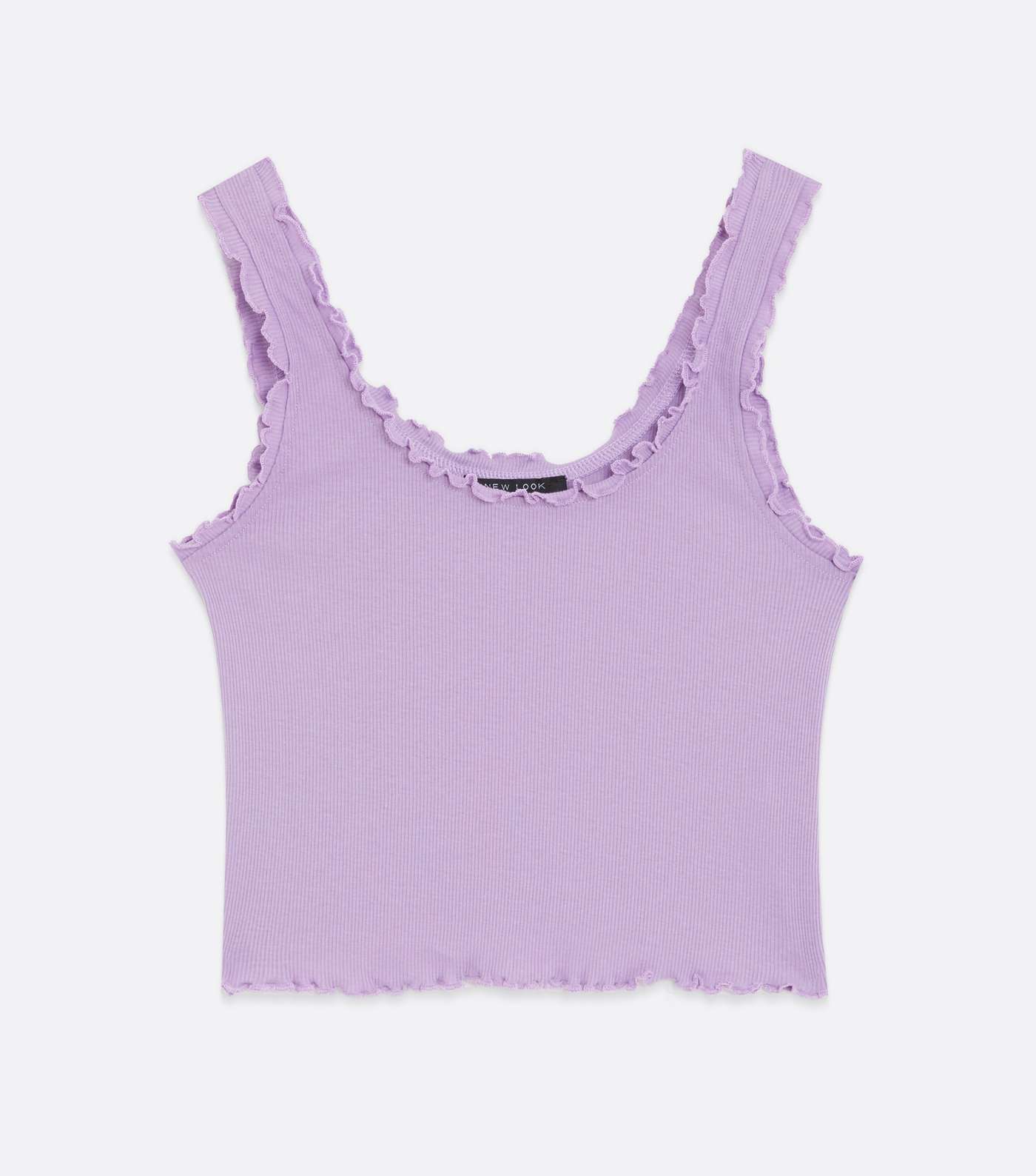 Girls Lilac Ribbed Frill Vest Image 5
