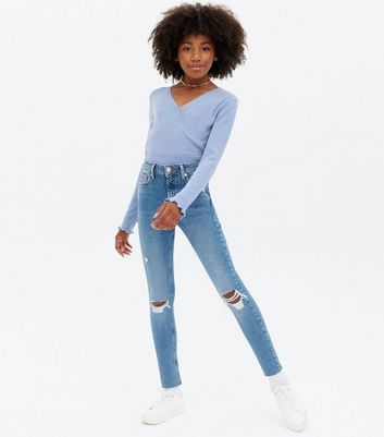 New look ripped jeans top