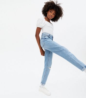 Mid Wash High Waist Slim Fit 
