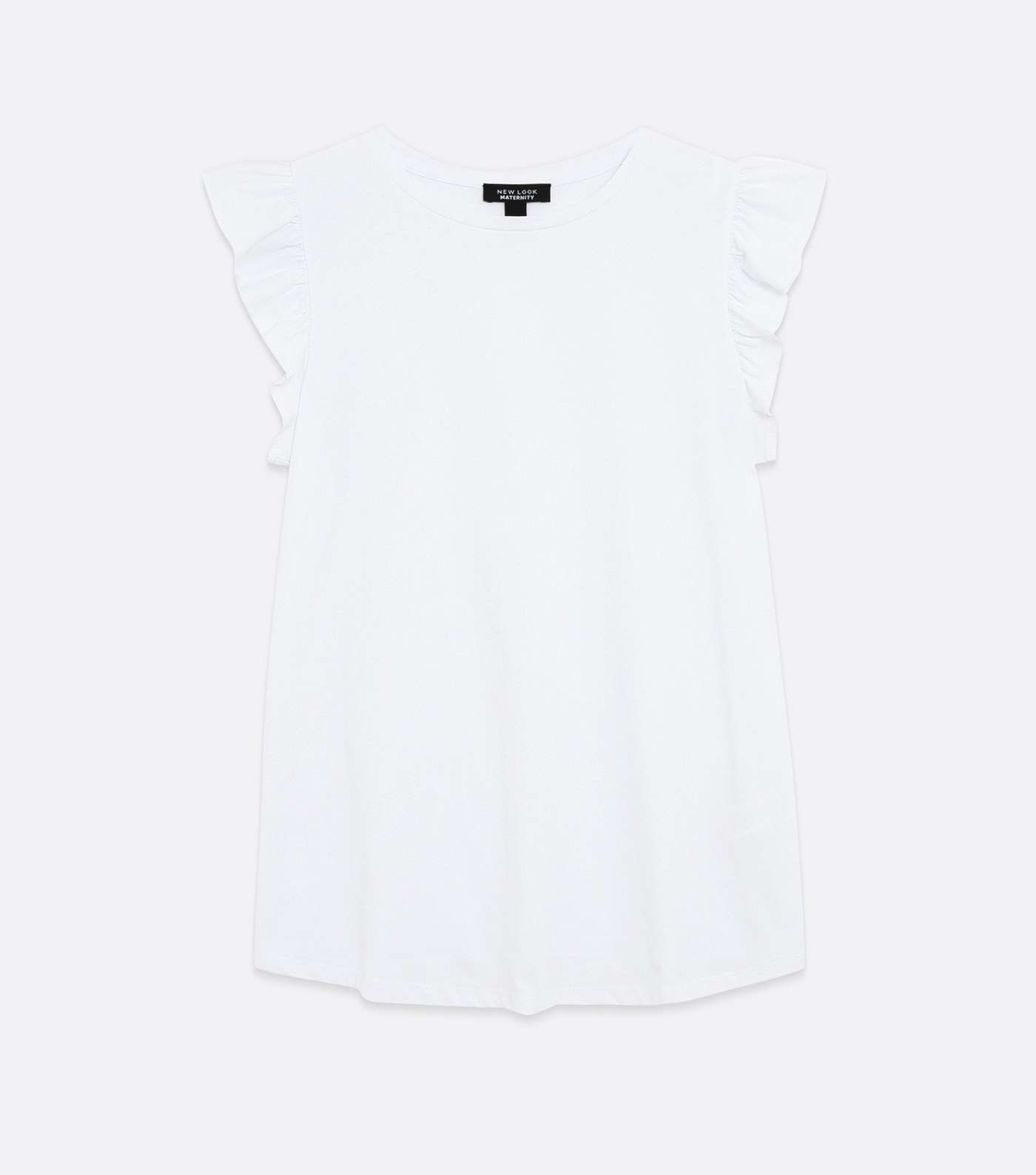 Maternity White Frill Sleeve T-Shirt Image 5