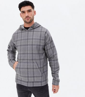 Light Grey Check Toggle Hoodie | New Look