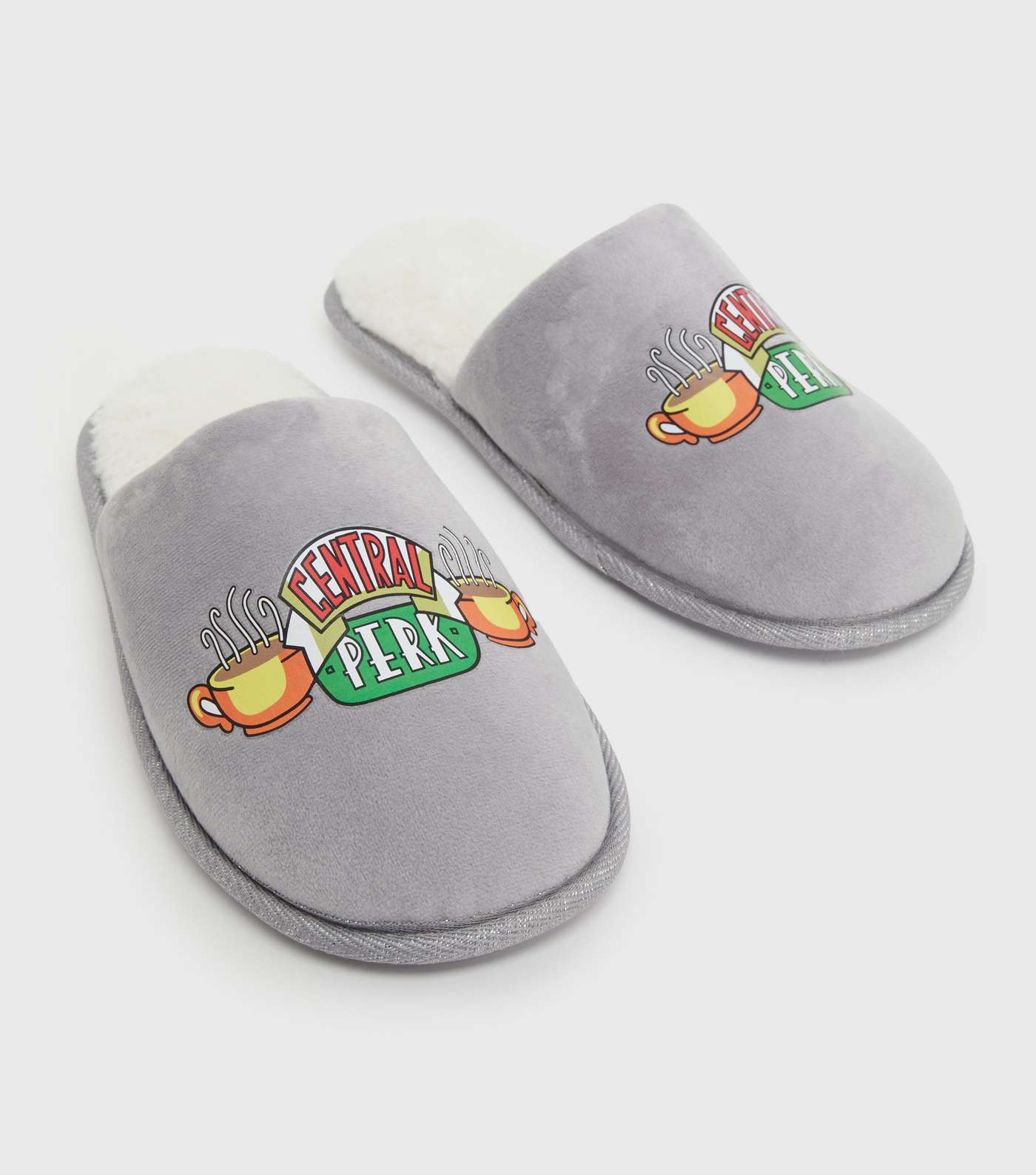Grey Friends Central Perk Logo Mule Slippers Image 3
