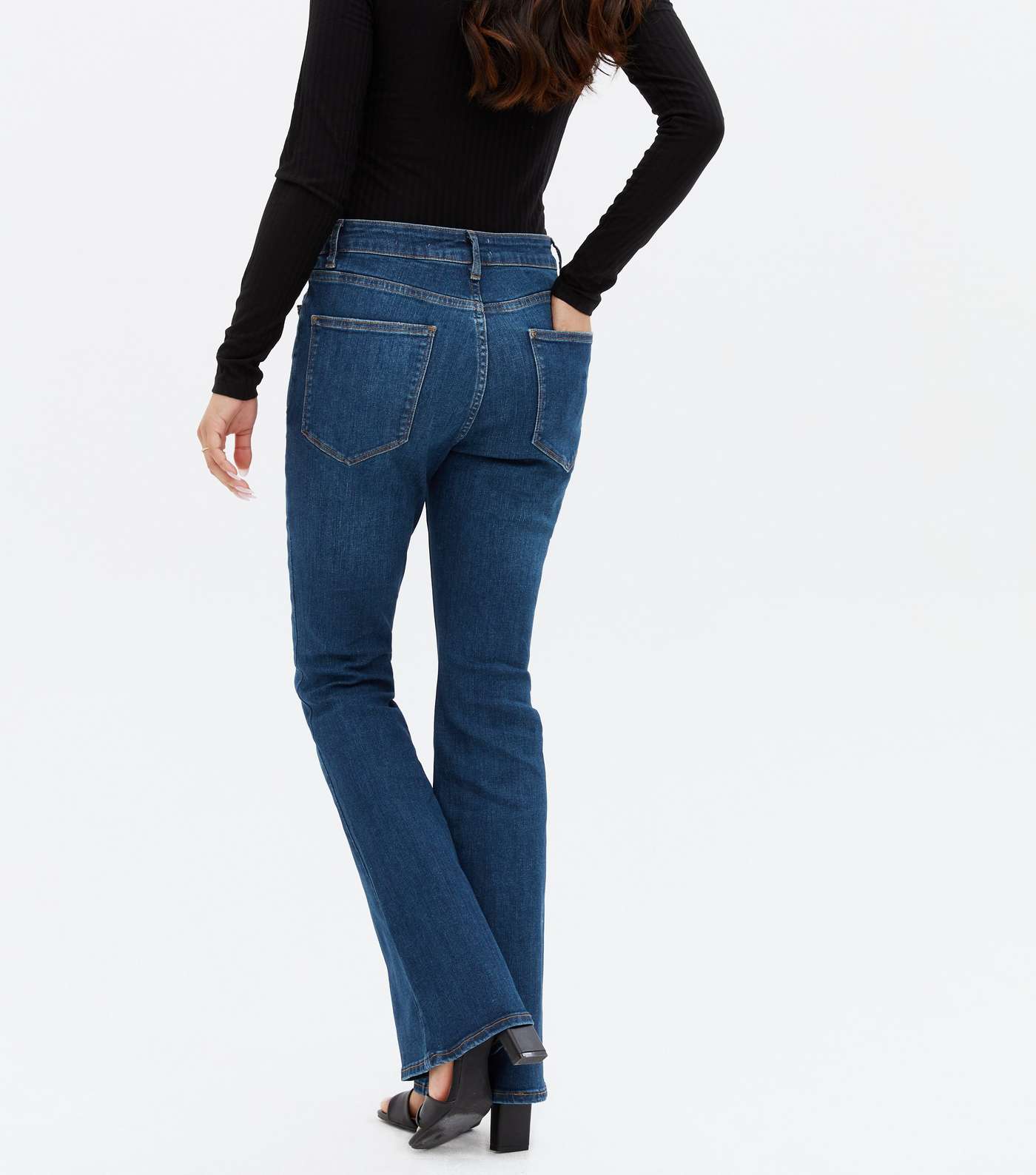 Petite Blue High Waist Flared Brooke Jeans Image 4