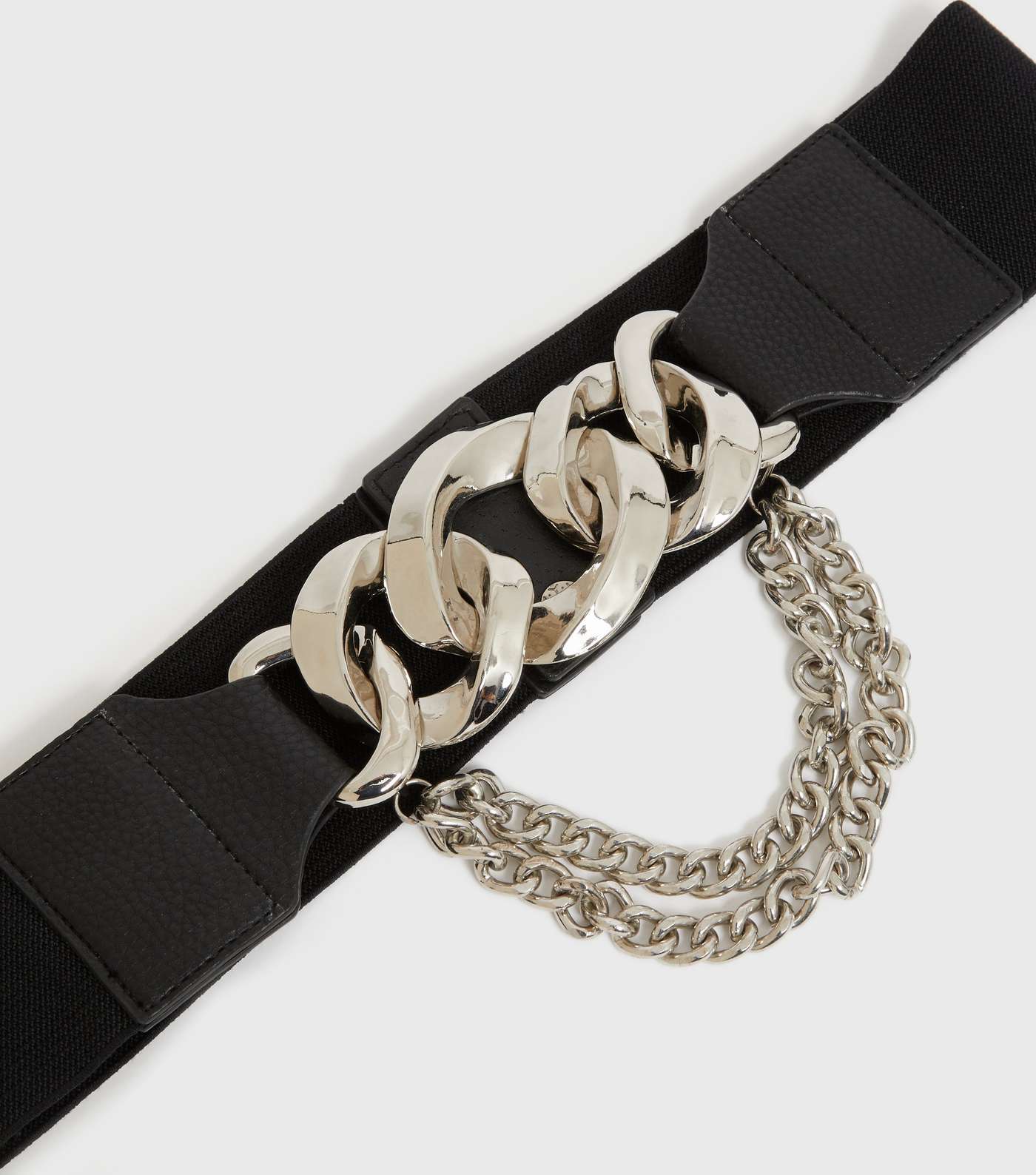 Black Chunky Chain Stretch Belt Image 3