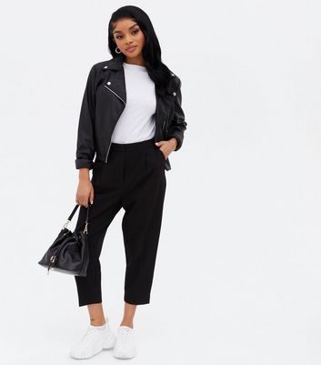 Petite Black Crop Slim Leg Trousers 
