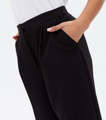 Petite Black Crop Slim Leg Trousers 