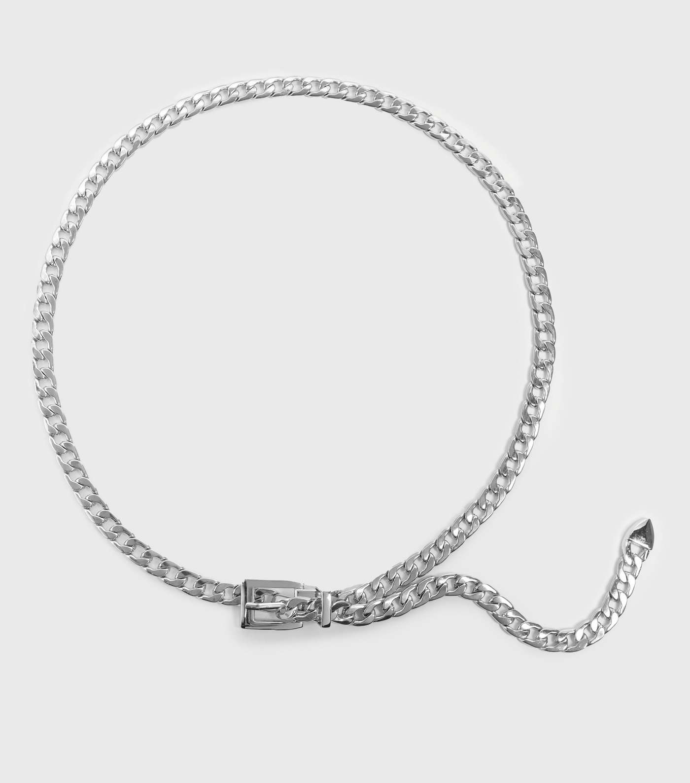 Silver Skinny Chain Buckle Belt