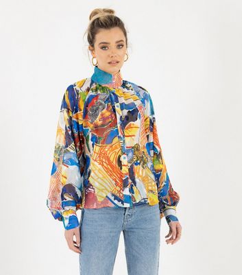 chiffon high neck blouse