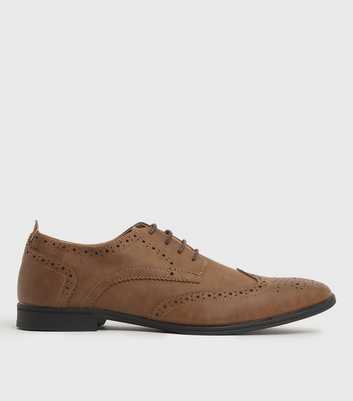 Dark Brown Perforated Lace Up Brogues