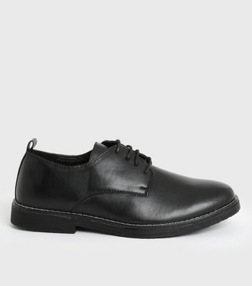 Black Round Toe Lace Up Brogues | New Look