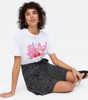 Click to view product details and reviews for White Feelin Good Retro Cherry Logo T Shirt New Look.