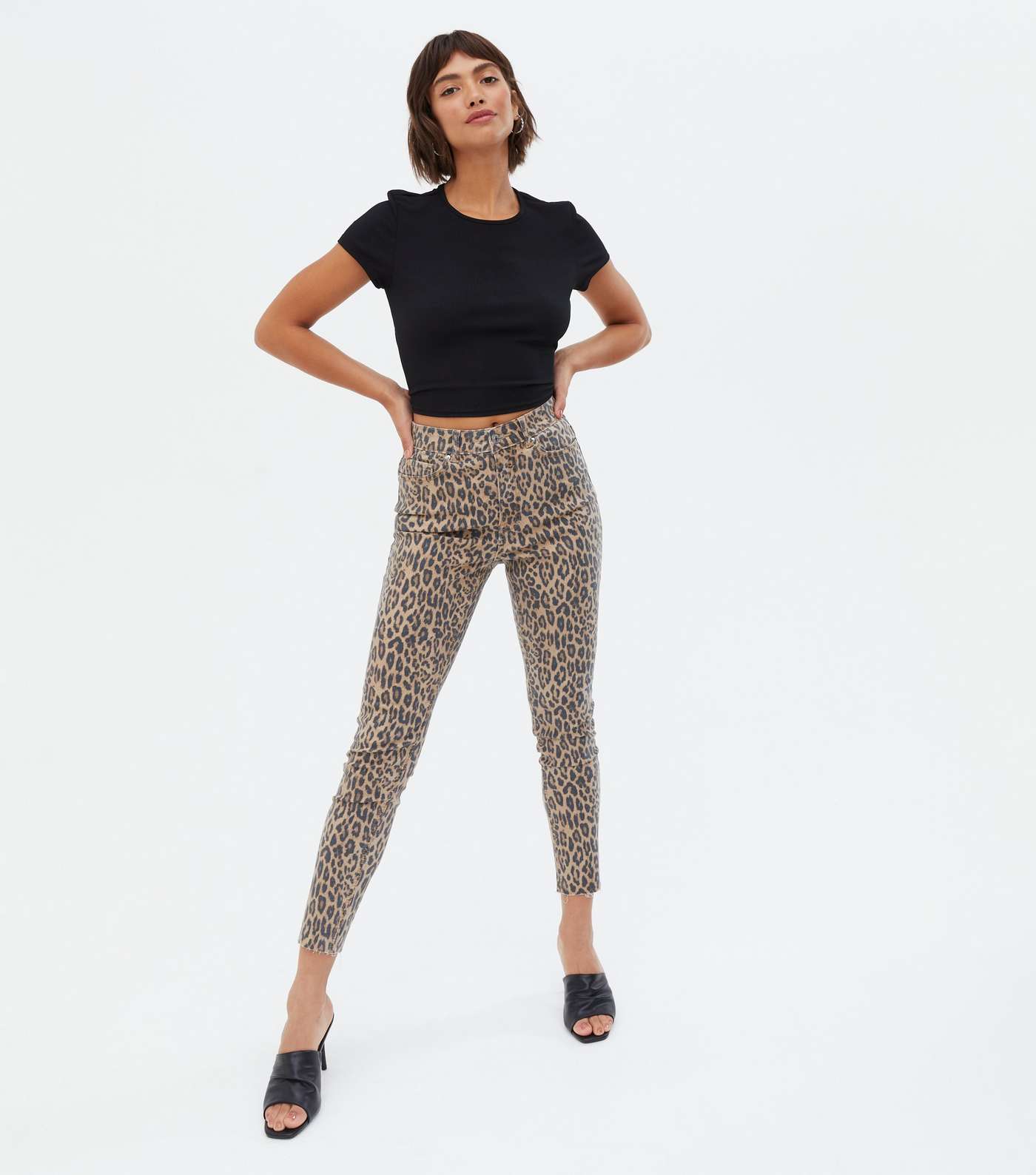 Brown Leopard Print High Waist Hallie Super Skinny Jeans