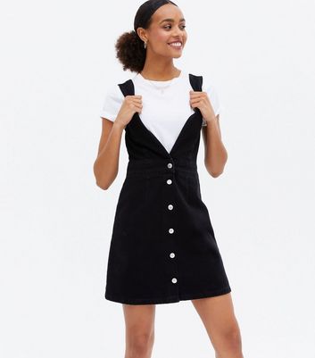 SHEIN EZwear Plus Patched Pocket Denim Pinafore Dress Without Tee | SHEIN UK