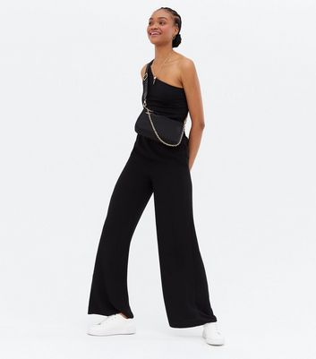 tall black wide leg trousers