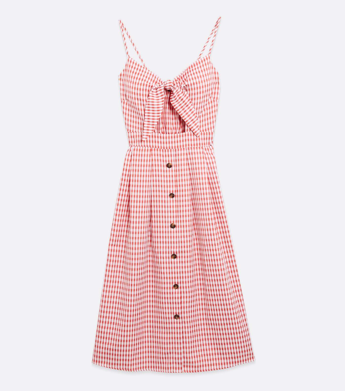 Cameo Rose Red Gingham Cut Out Tie Front Midi Dress Image 5