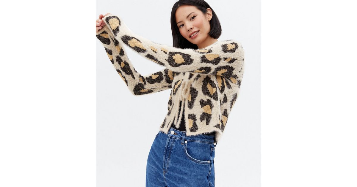 leopard cardigan sweater