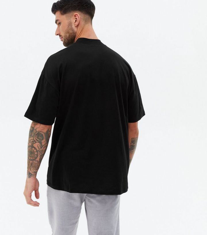 Black High Neck Oversized T Shirt New Look