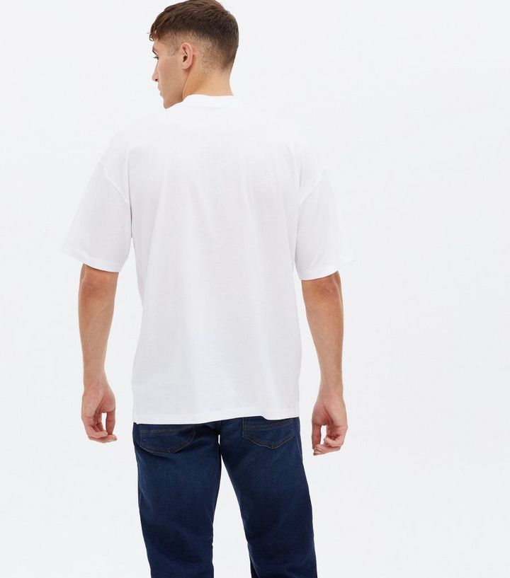 White High Neck Oversized T Shirt New Look
