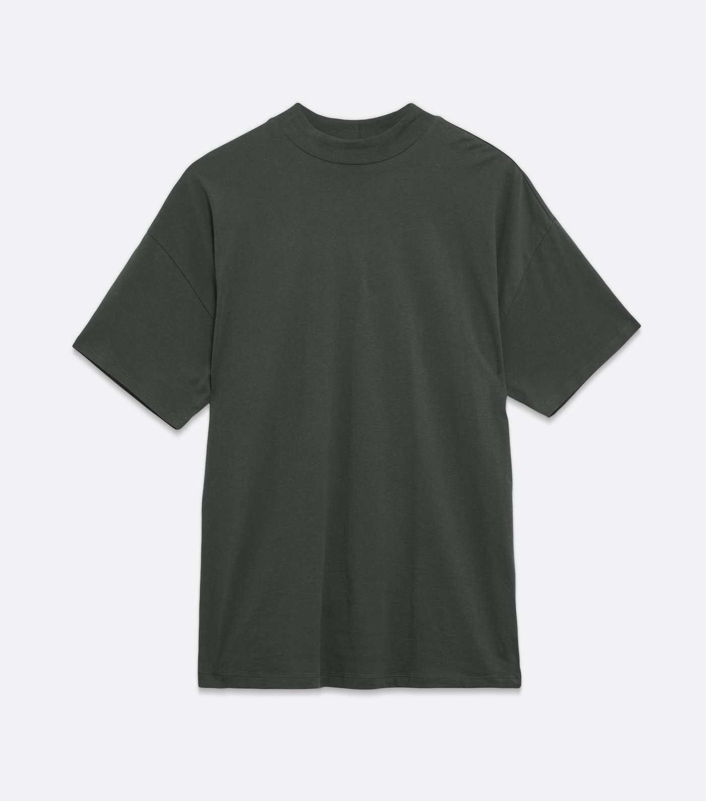 Dark Green High Neck Oversized T-Shirt Image 5