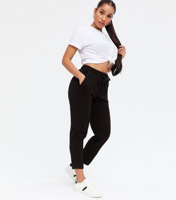 womens petite black joggers