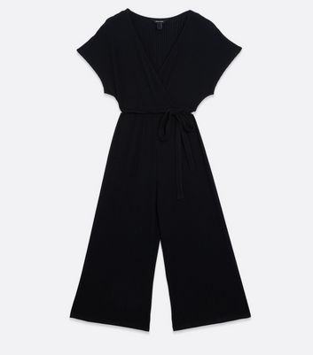 black ribbed jumpsuit new look