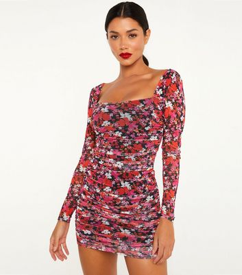 new look floral bodycon dress