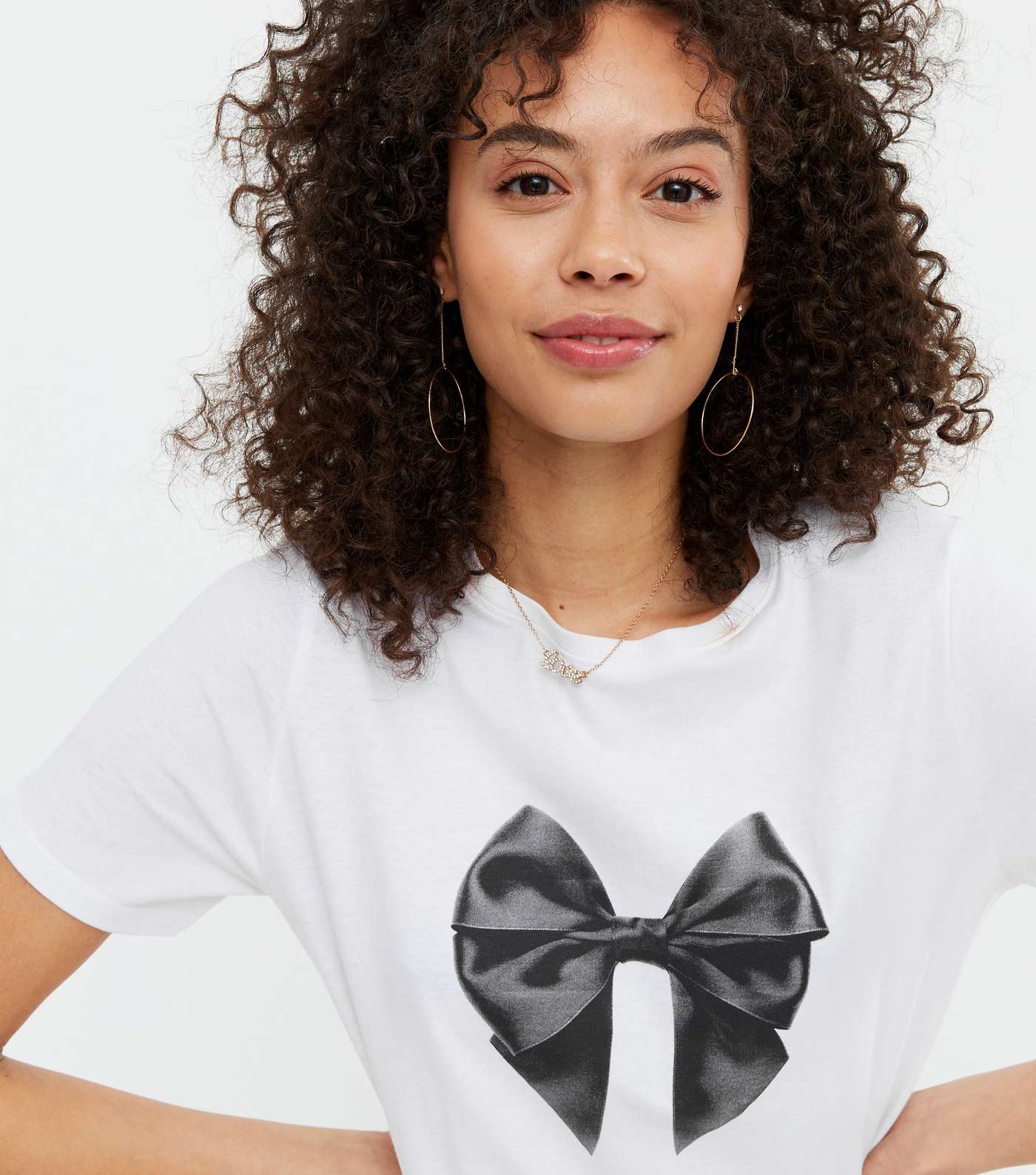 Tall White Bow Photograph T-Shirt Image 3