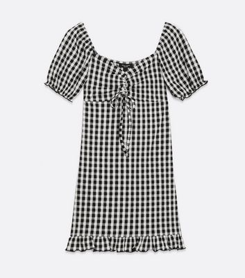 Gingham tie 2024 front dress