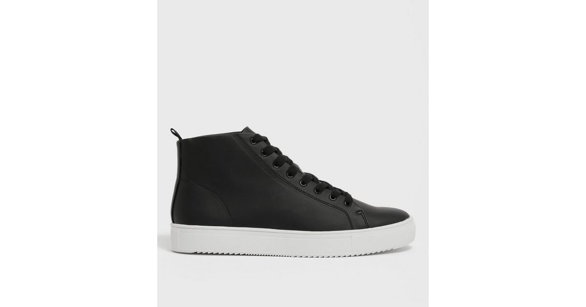 mens black high top trainers