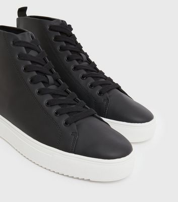 Leather high top 2025 trainers mens