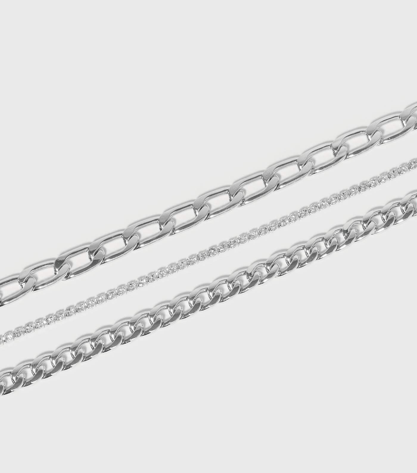 Little Mistress Silver Diamanté Chain Layered Necklace Image 3