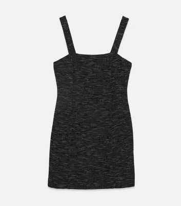 black jersey pinafore dress